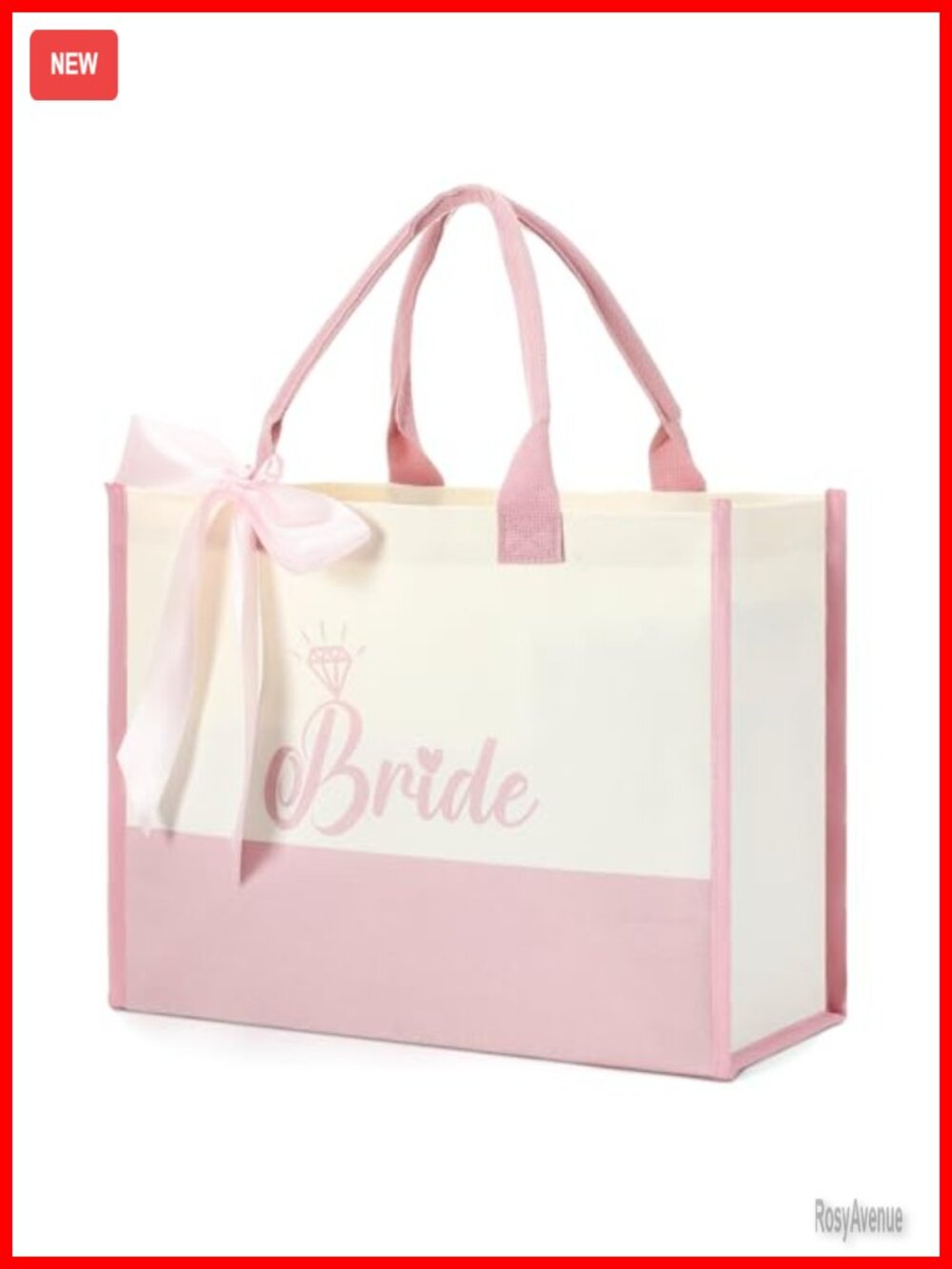 Bride Canvas Tote Bag Bridal Shower Wedding Gift with Bow